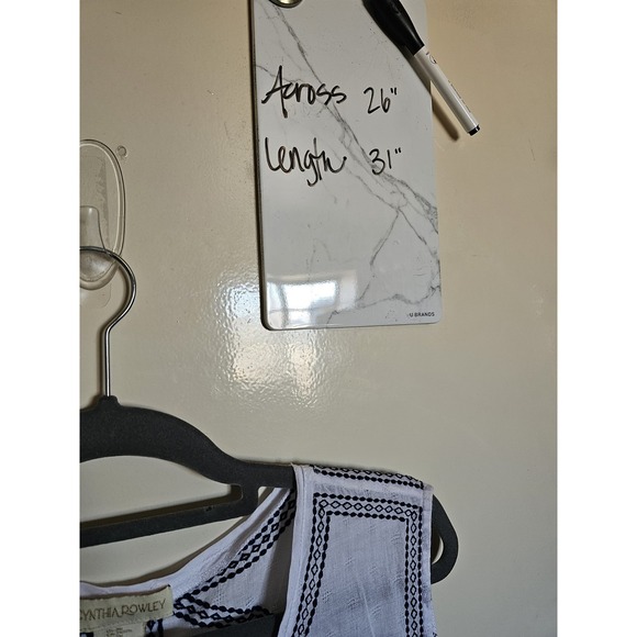 Cynthia Rowley Women White/Navy Sleeveless Adorable Boho Top Plus Size 2X - Picture 7 of 7